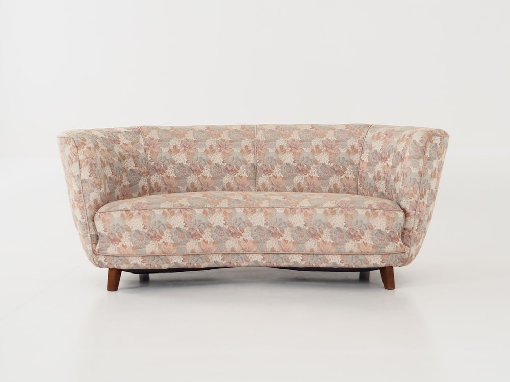 Danish Solid Beech Banana Sofa, 1970s - 2