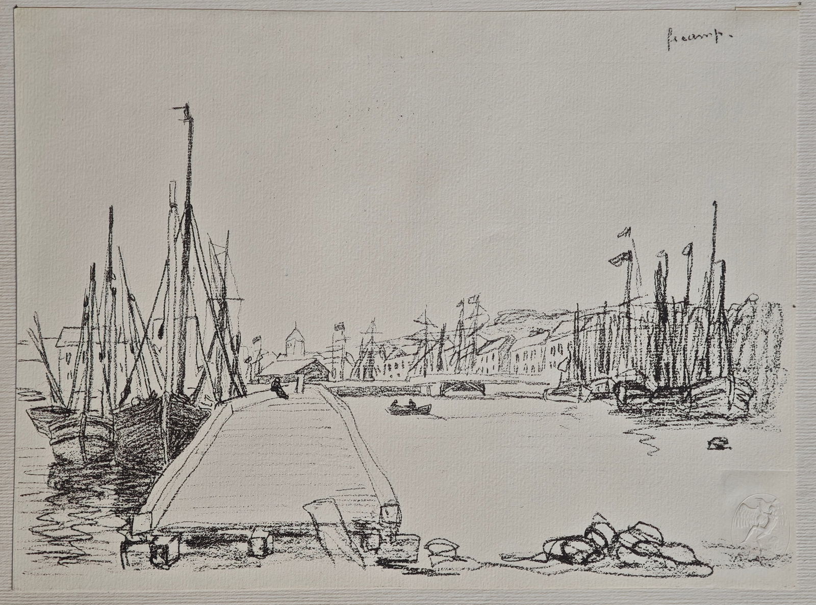 Claude Monet, Inner Harbor of Fécamp, 1918, Paper - 3