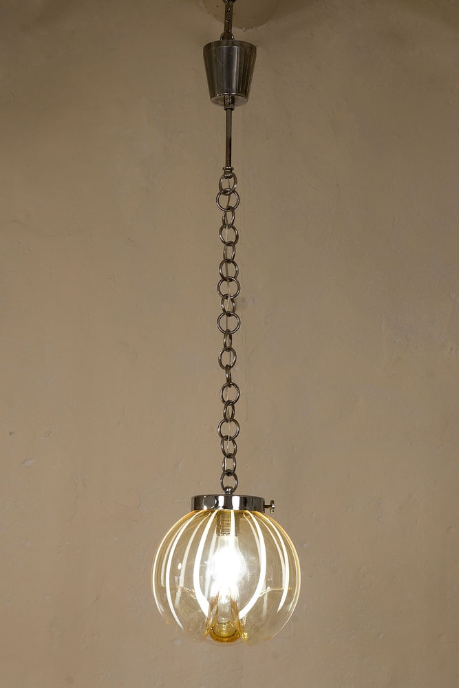 Pendant Light With Murano Blown Glass Globe, Italy - 10