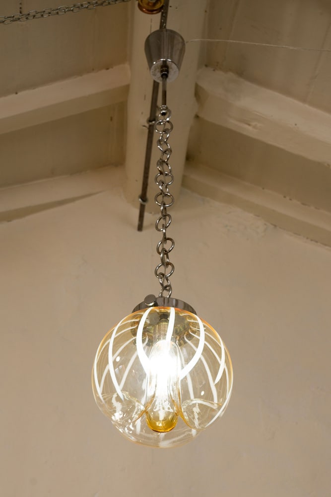 Pendant Light With Murano Blown Glass Globe, Italy - 12