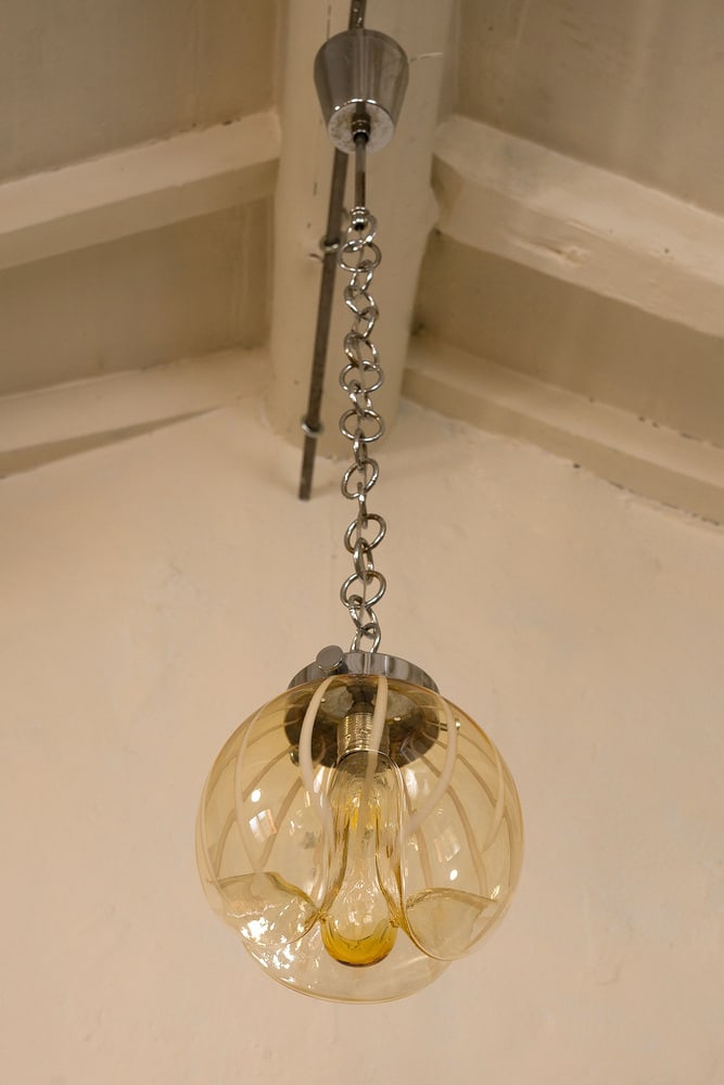 Pendant Light With Murano Blown Glass Globe, Italy - 2