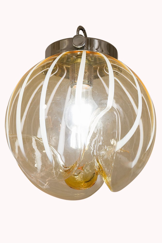 Pendant Light With Murano Blown Glass Globe, Italy - 4