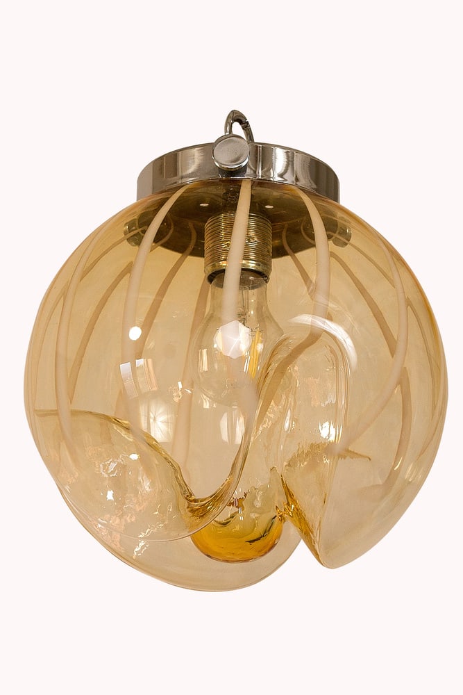 Pendant Light With Murano Blown Glass Globe, Italy - 5