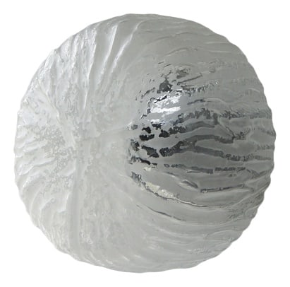 Mid-Century Sconce from Egon Hillebrand, 1960s: The plafond was manufactured in Germany by Hillebrand in the 1960s.The construction consists of two modules.The base is made of chromium-plated steel.The glass lampshade has a texture reminiscent of