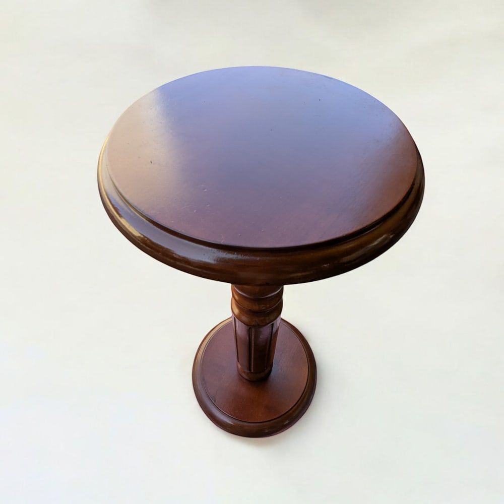 Hand-Turned Plant Stand in Real Wood, 1960s - 2