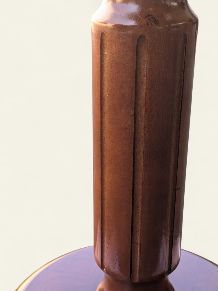 Hand-Turned Plant Stand in Real Wood, 1960s - 4