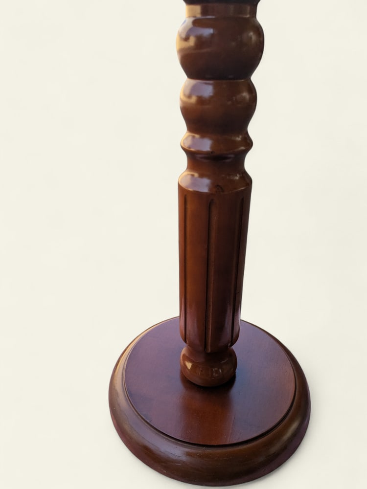 Hand-Turned Plant Stand in Real Wood, 1960s - 6