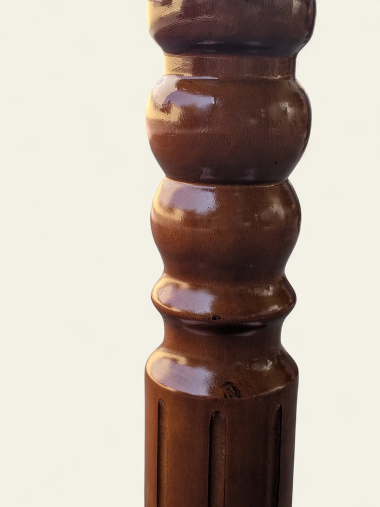 Hand-Turned Plant Stand in Real Wood, 1960s - 7