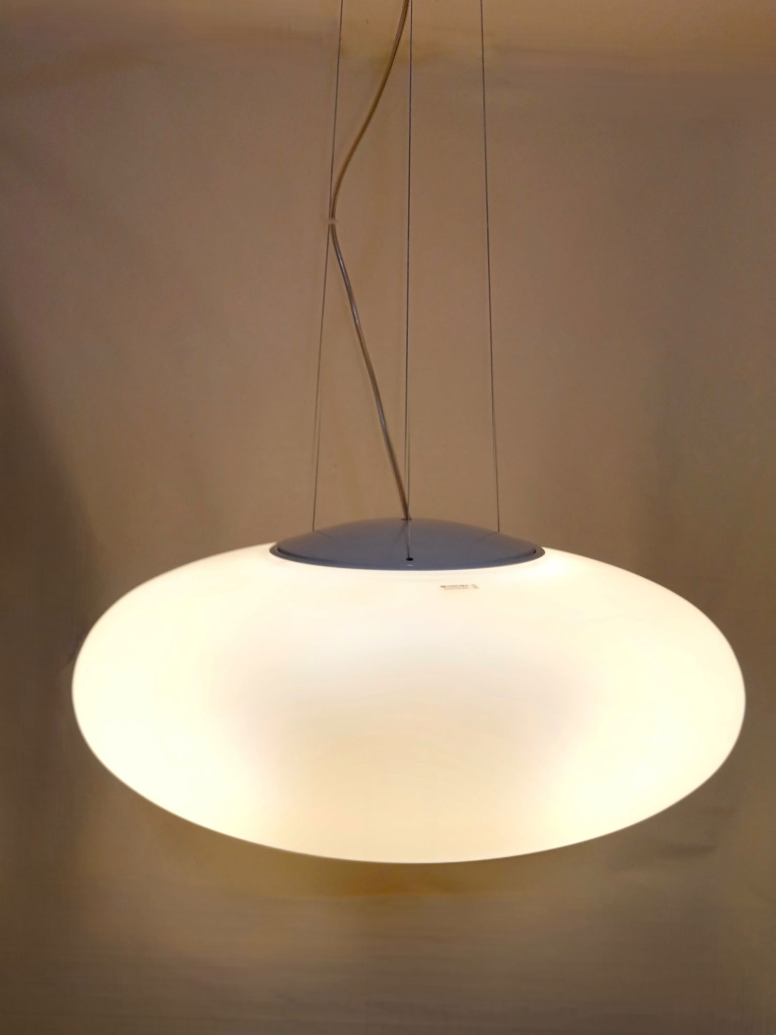 Large Pendant Light in Murano Opaline Glass, 1990s - 11