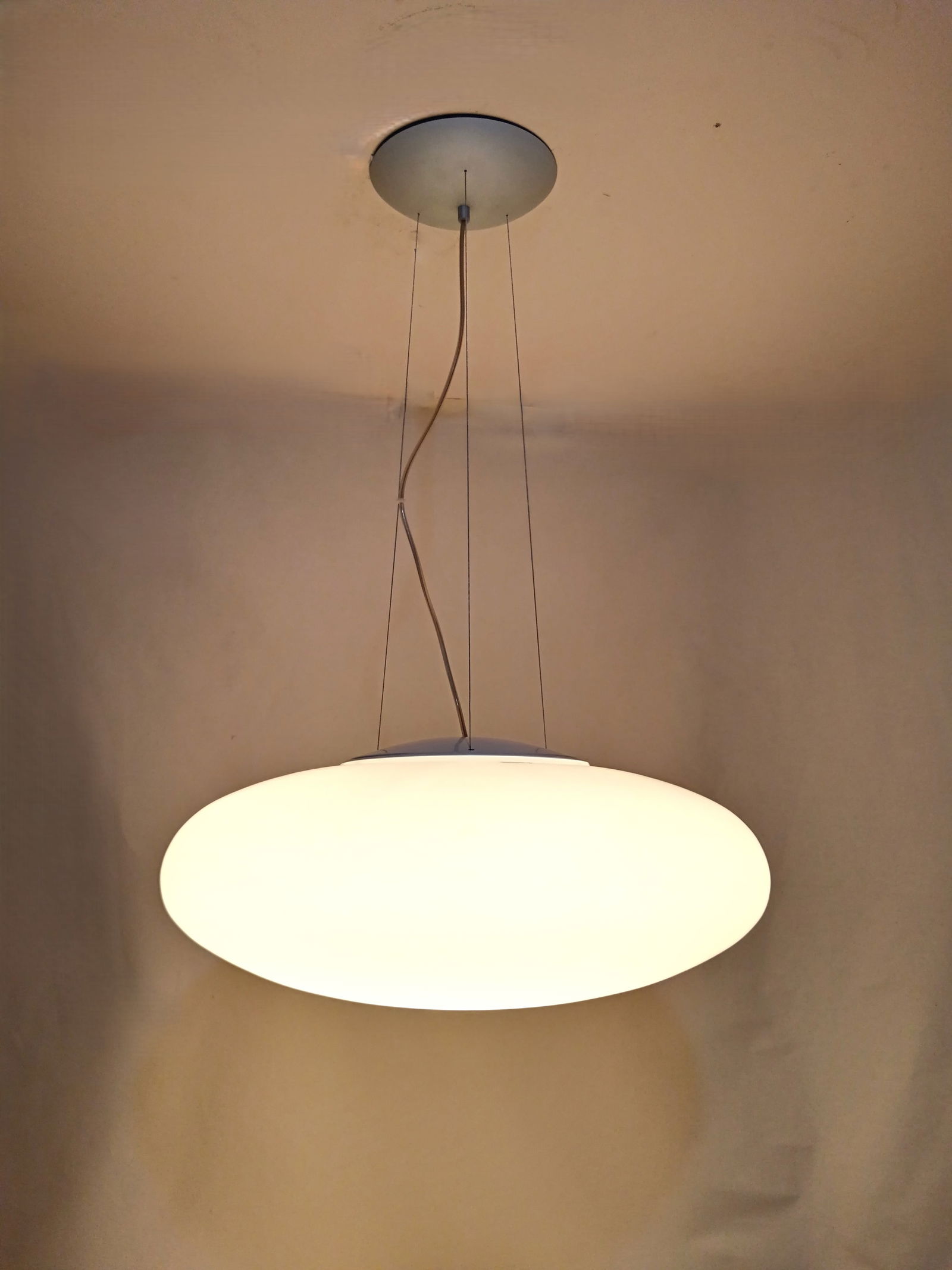 Large Pendant Light in Murano Opaline Glass, 1990s - 18