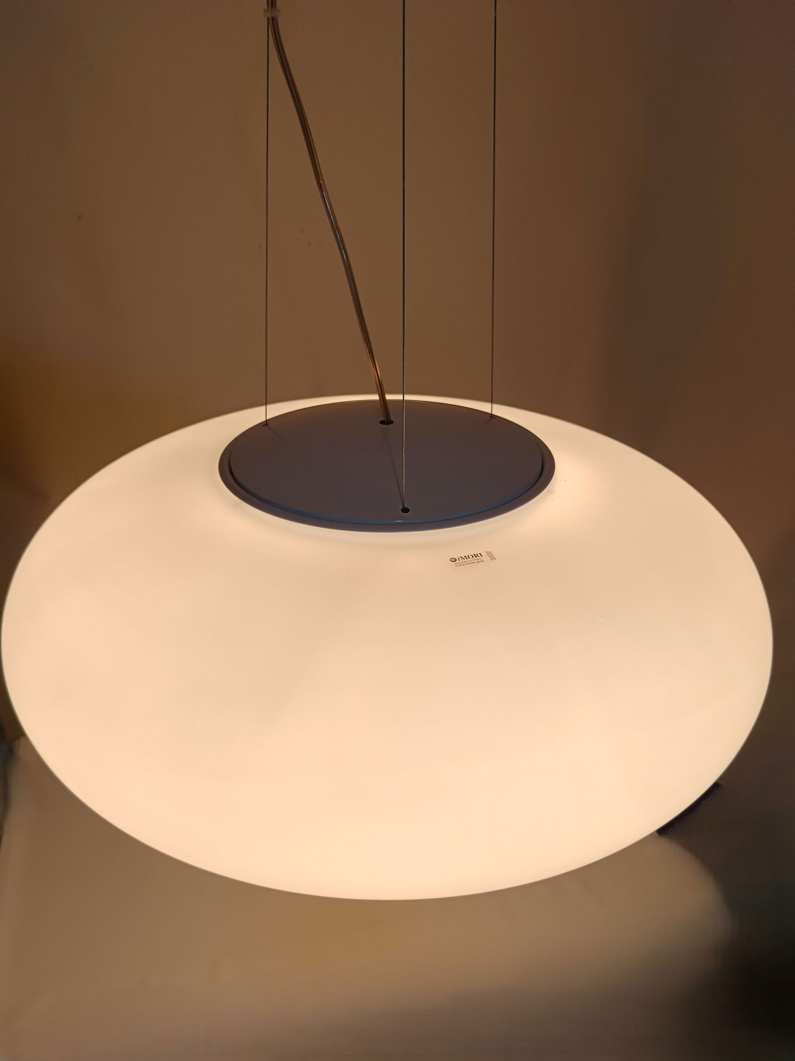 Large Pendant Light in Murano Opaline Glass, 1990s - 19