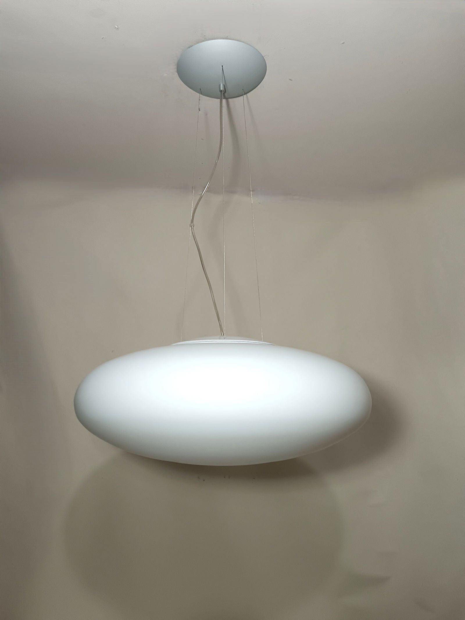 Large Pendant Light in Murano Opaline Glass, 1990s - 7