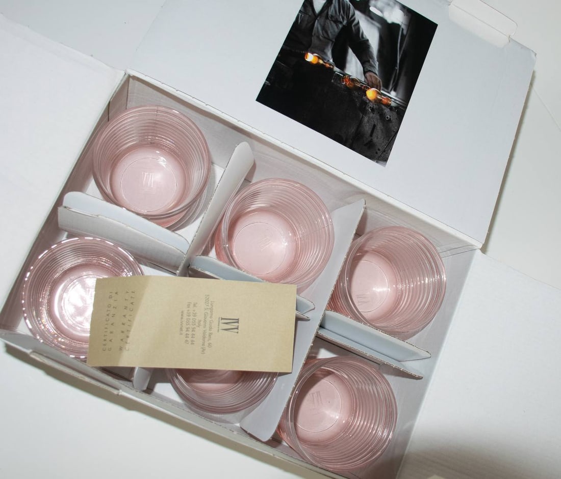 Art Deco Murano Glasses by Mariana Iskra, Set of 6 - 12