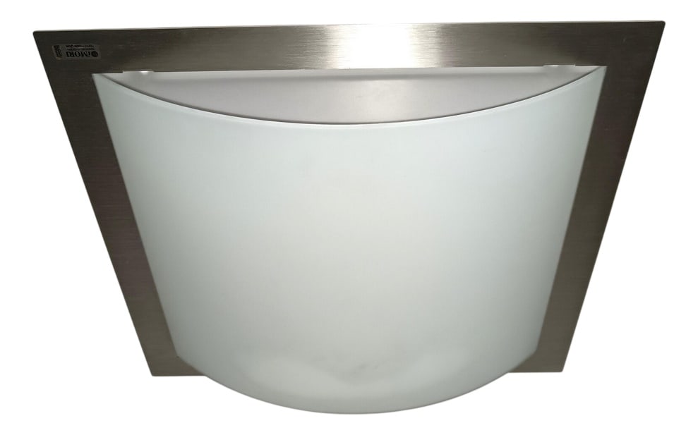 Murano Opaline Glass Wall Light, Ruggiu-Italy: A stunning item of Ambiental Art, created in the late 90's in the exclusivist high end "RUGGIU-Italy" ateliers, rarest most sought after "I-Mori" edition, made of Murano Opaline glass on Stainless Ste