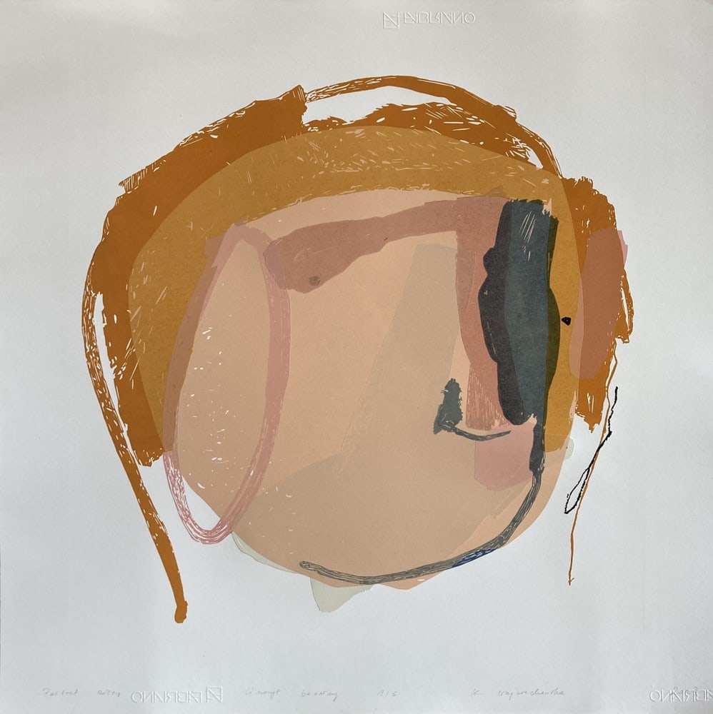 Kinga Wojciechowska, Yellow Portrait, Linocut, 2023: Kinga Wojciechowska is a visual artist who graduated from the Faculty of Graphics and Painting at the Władysław Strzemiński Academy of Fine Arts in Łódź. She obtained