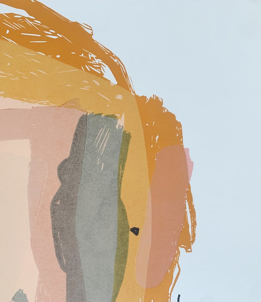 Kinga Wojciechowska, Yellow Portrait, Linocut, 2023 - 2