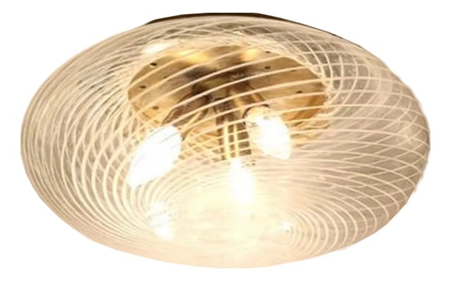 Murano Reticello Swirl Glass Ceiling Light from Venini (1 of 8)