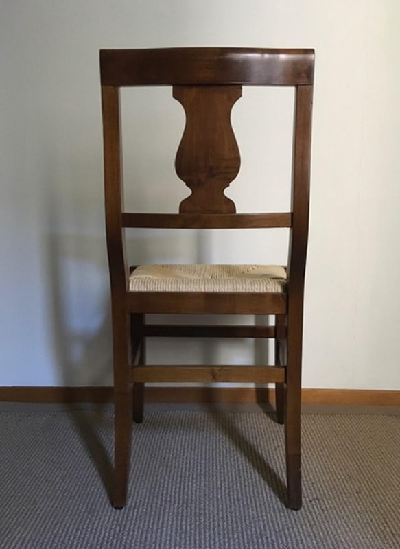 Rustic Walnut Chairs, Italy, 1970s, Set of 6 - 18