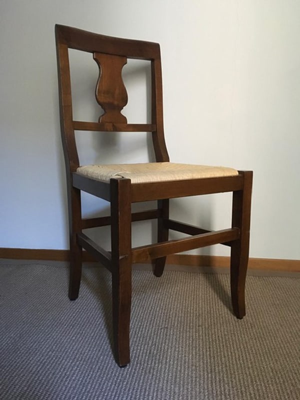 Rustic Walnut Chairs, Italy, 1970s, Set of 6 - 19