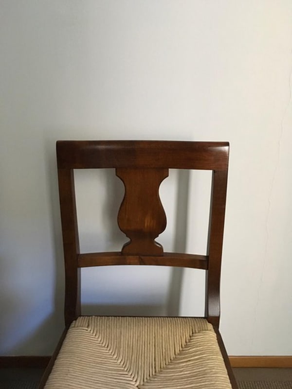 Rustic Walnut Chairs, Italy, 1970s, Set of 6 - 20