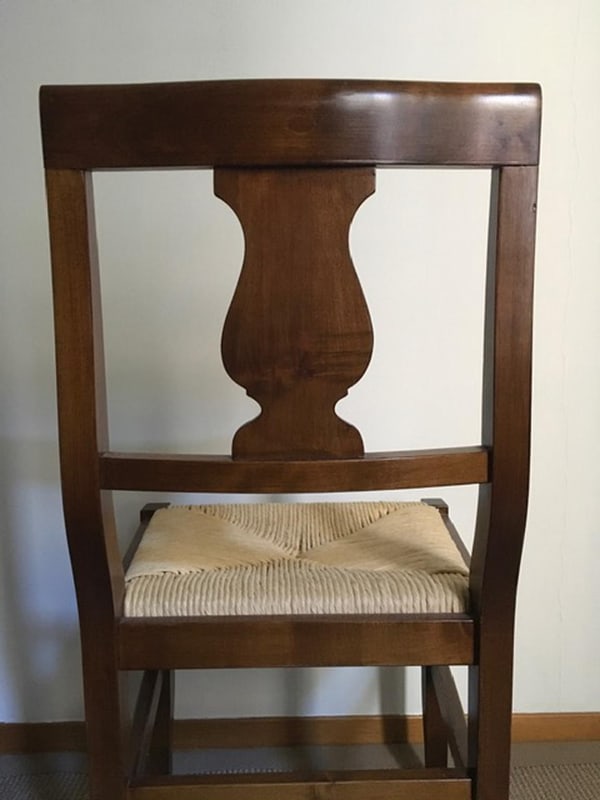 Rustic Walnut Chairs, Italy, 1970s, Set of 6 - 7