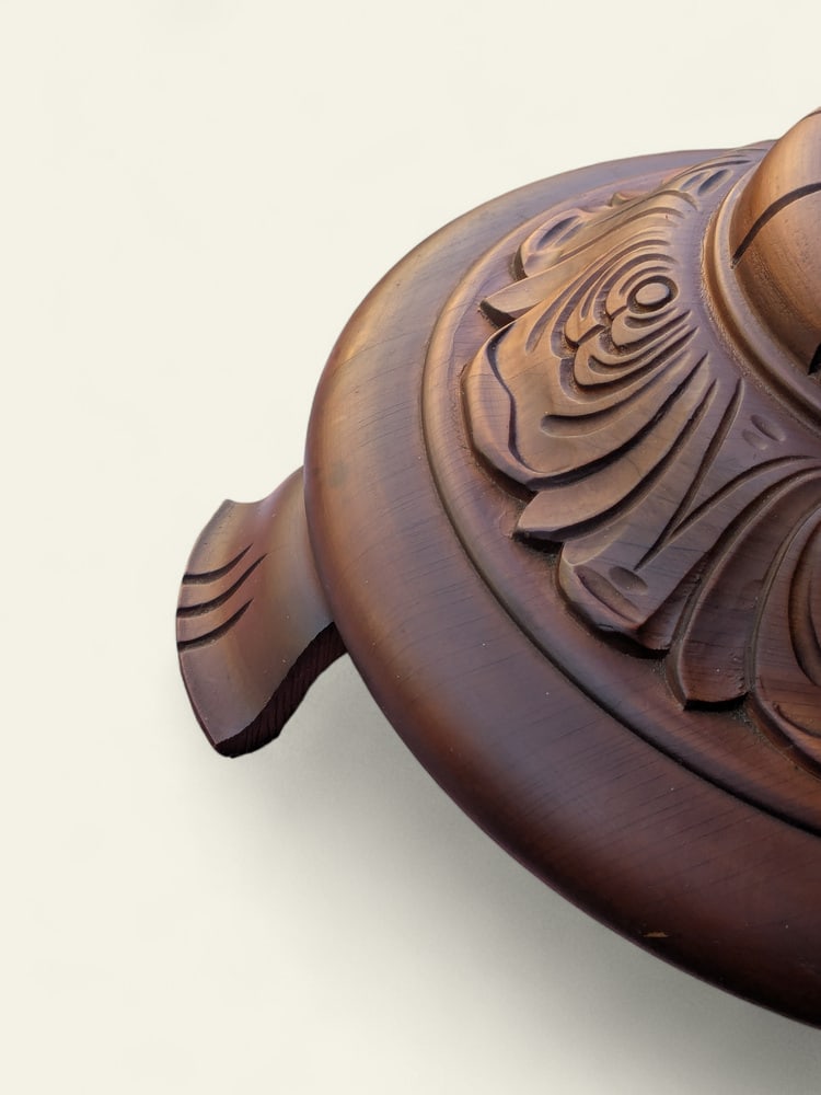 Vintage Hand-Turned Plant Stand in Wood, 1960s - 15