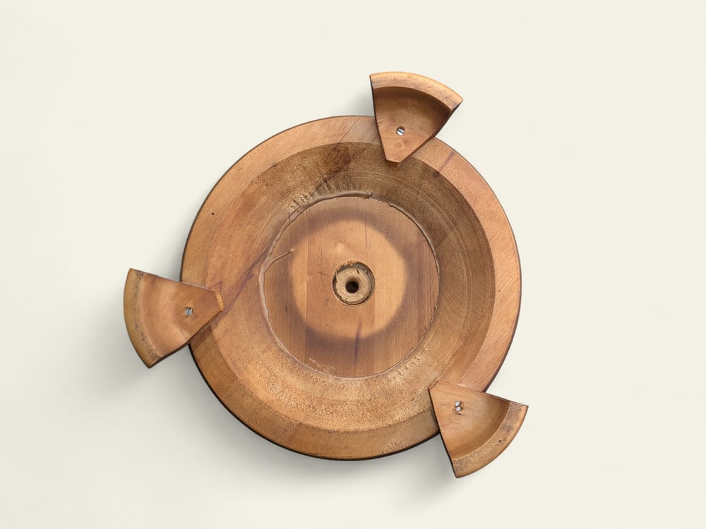 Vintage Hand-Turned Plant Stand in Wood, 1960s - 18