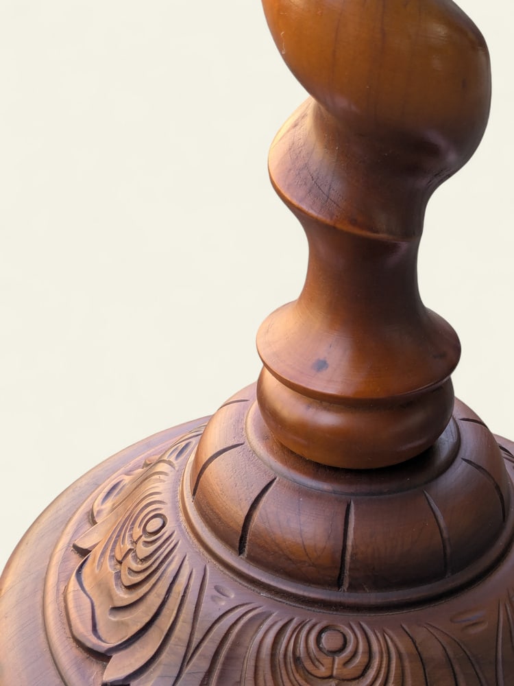 Vintage Hand-Turned Plant Stand in Wood, 1960s - 20