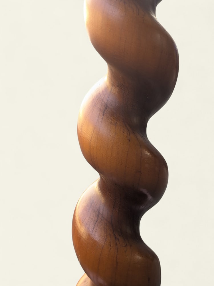 Vintage Hand-Turned Plant Stand in Wood, 1960s - 4