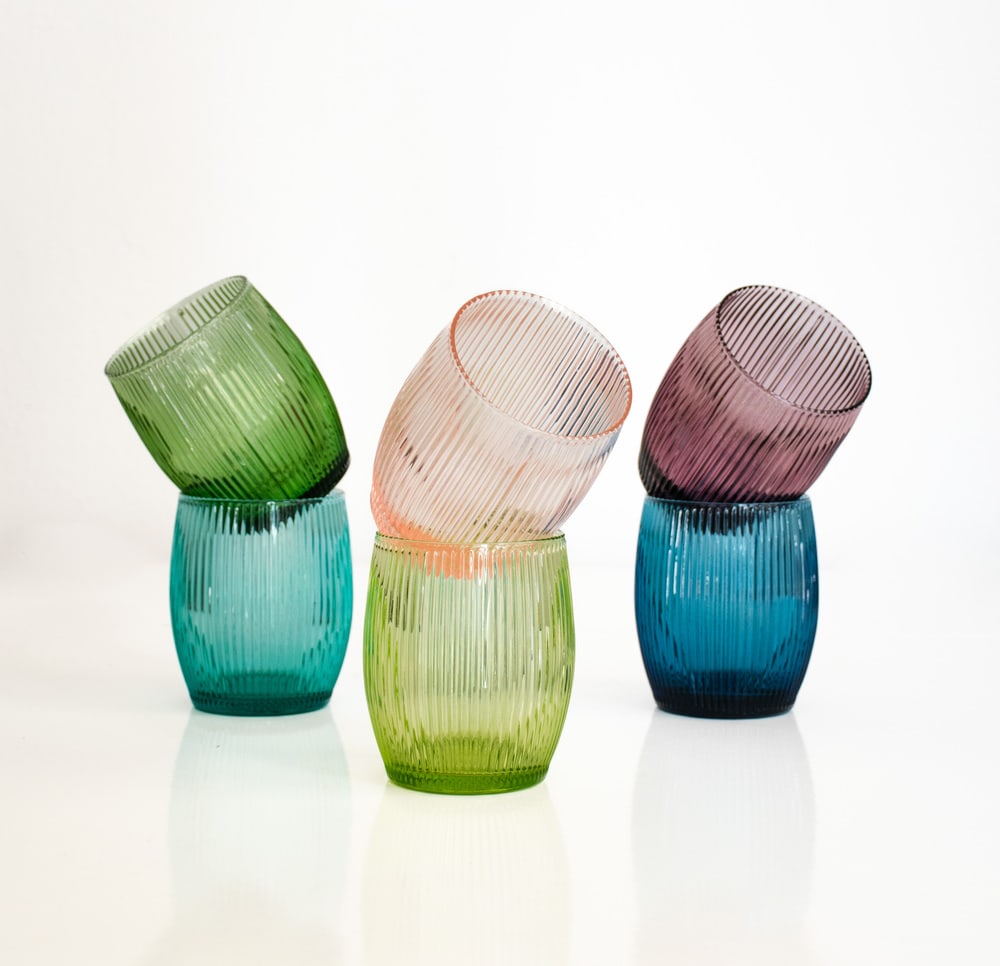 Modern Drinking Glasses by La Vetreria, Set of 6 - 8