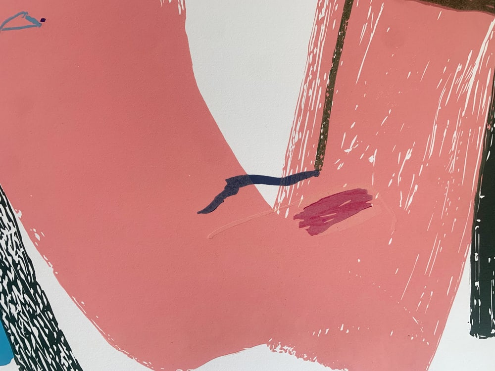 Kinga Wojciechowska, Pink Portrait, Linocut, 2023 - 4