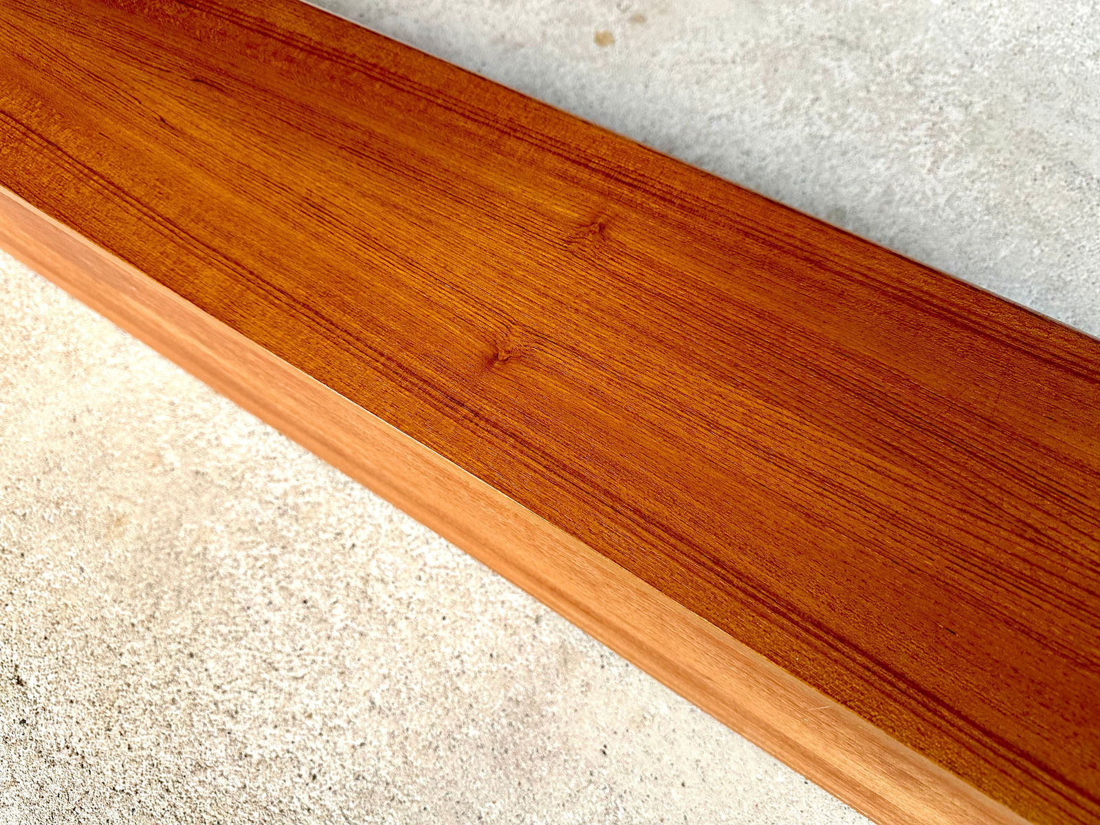 Long Minimalist Teakwood Wall Shelf, 1960s - 12