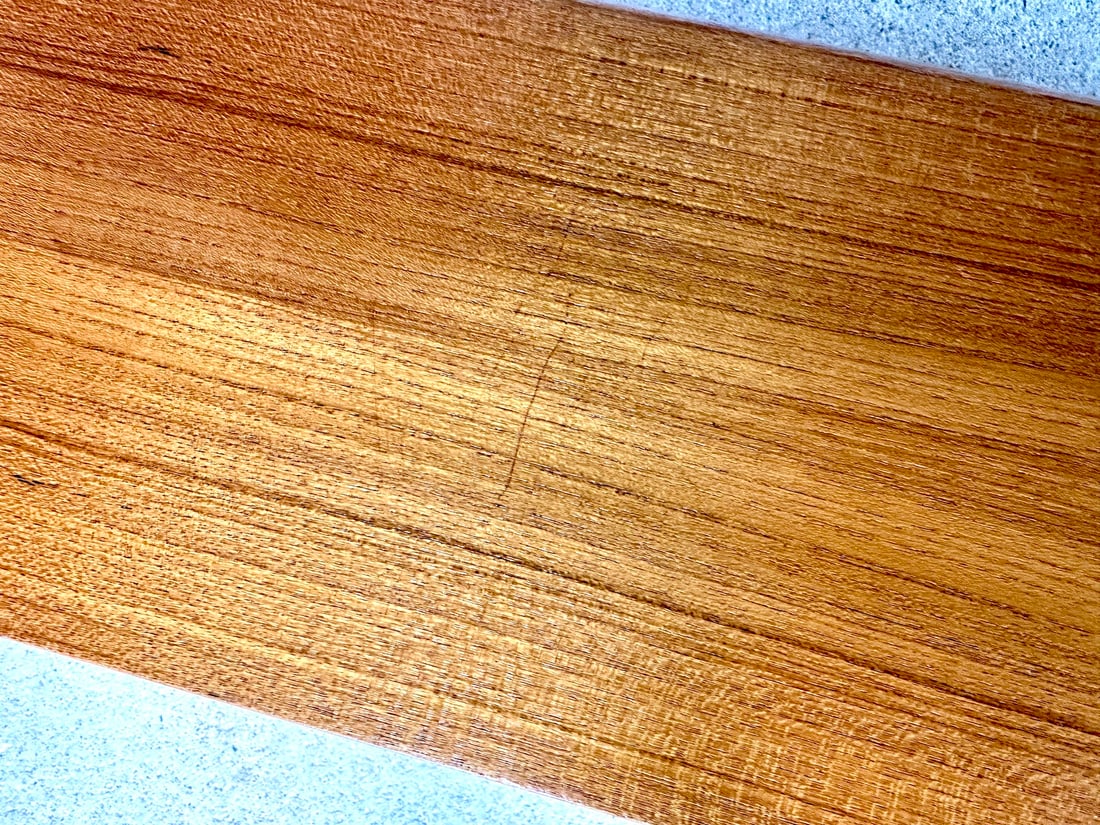 Long Minimalist Teakwood Wall Shelf, 1960s - 15