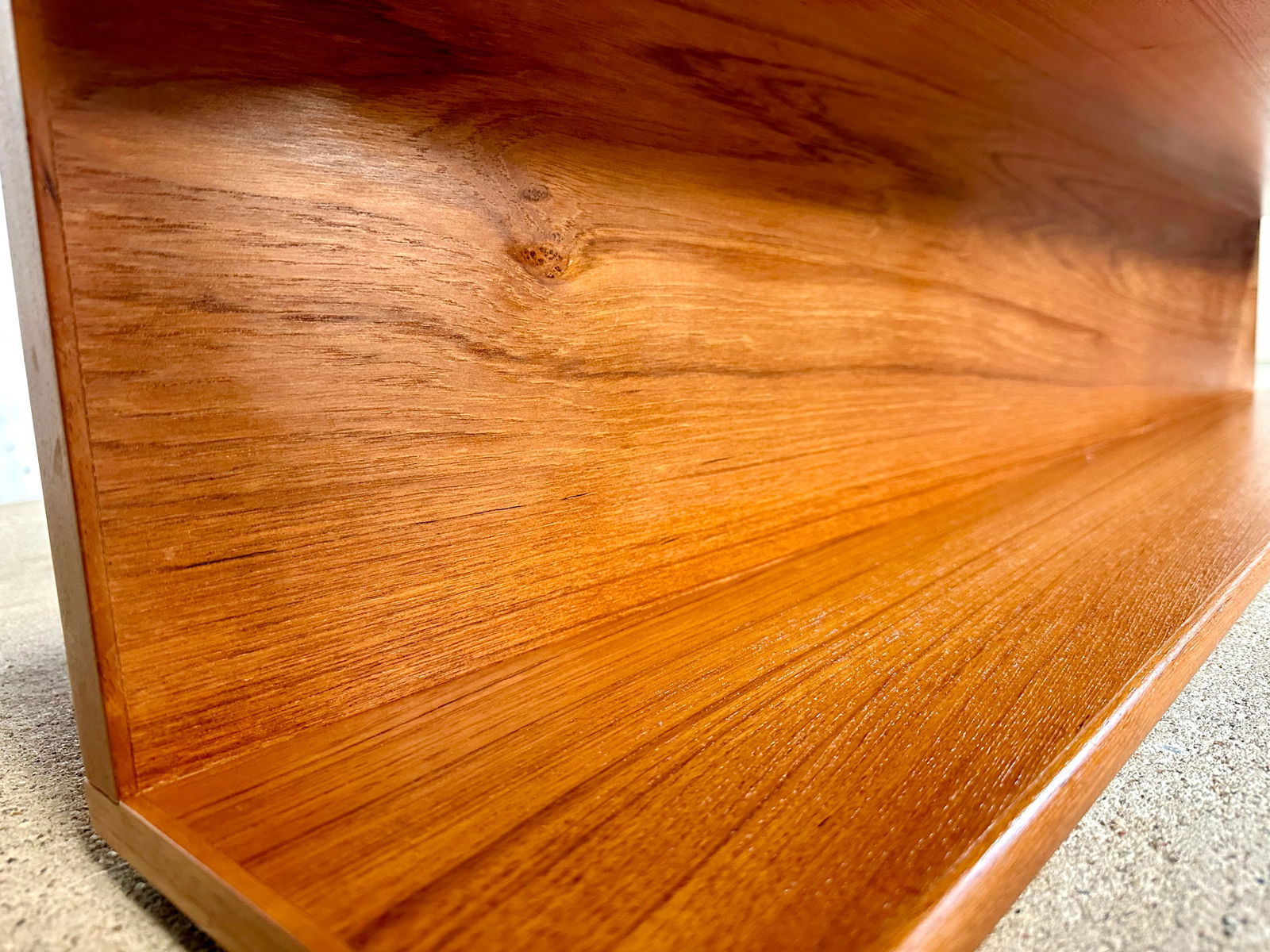 Long Minimalist Teakwood Wall Shelf, 1960s - 3