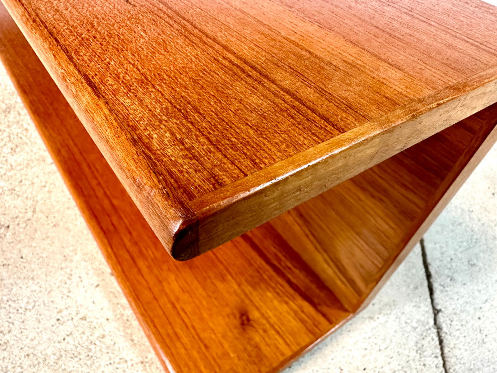 Long Minimalist Teakwood Wall Shelf, 1960s - 5