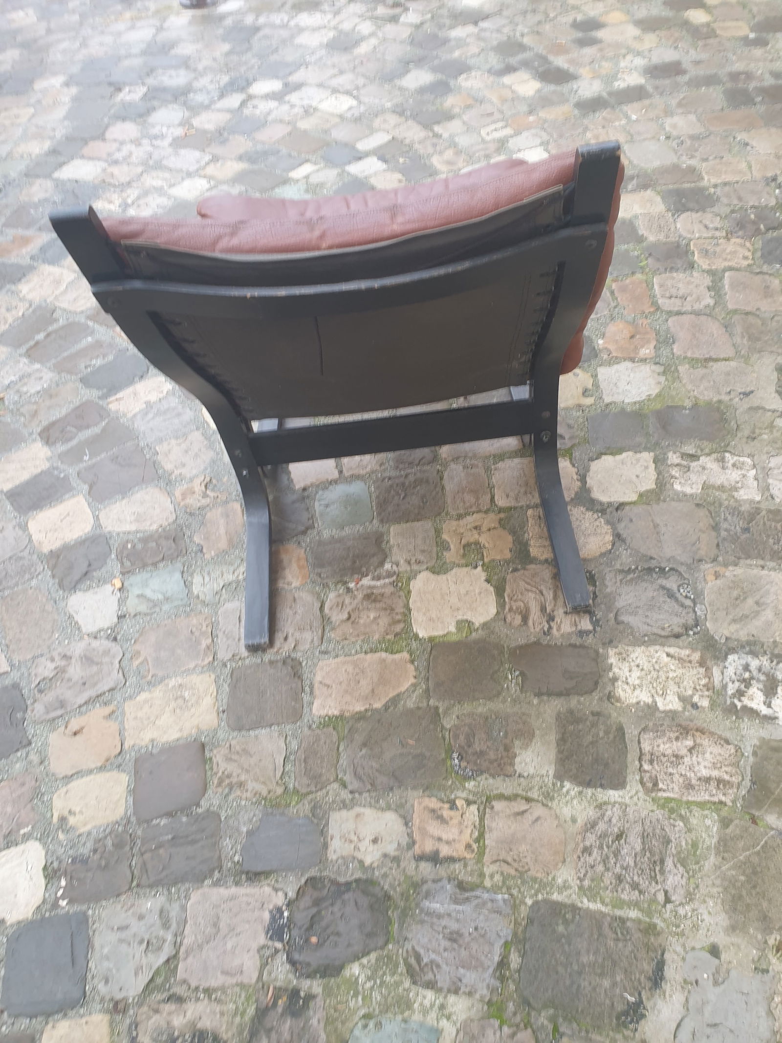 Ergonomic Chair in Leather and Curved Wood, 1970s - 5