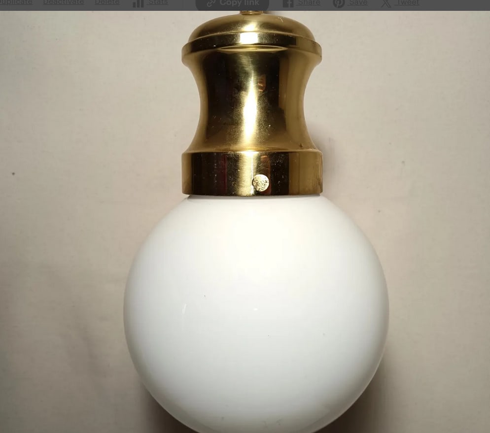 Large Sconce in Brass and Opaline, 1950s - 9