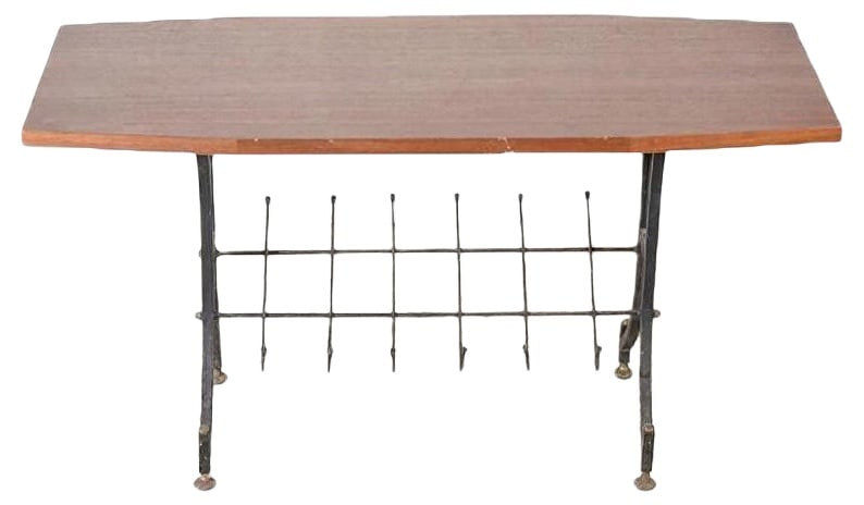 Italian Wooden and Iron Coffee Table, 1960s (1 of 10)