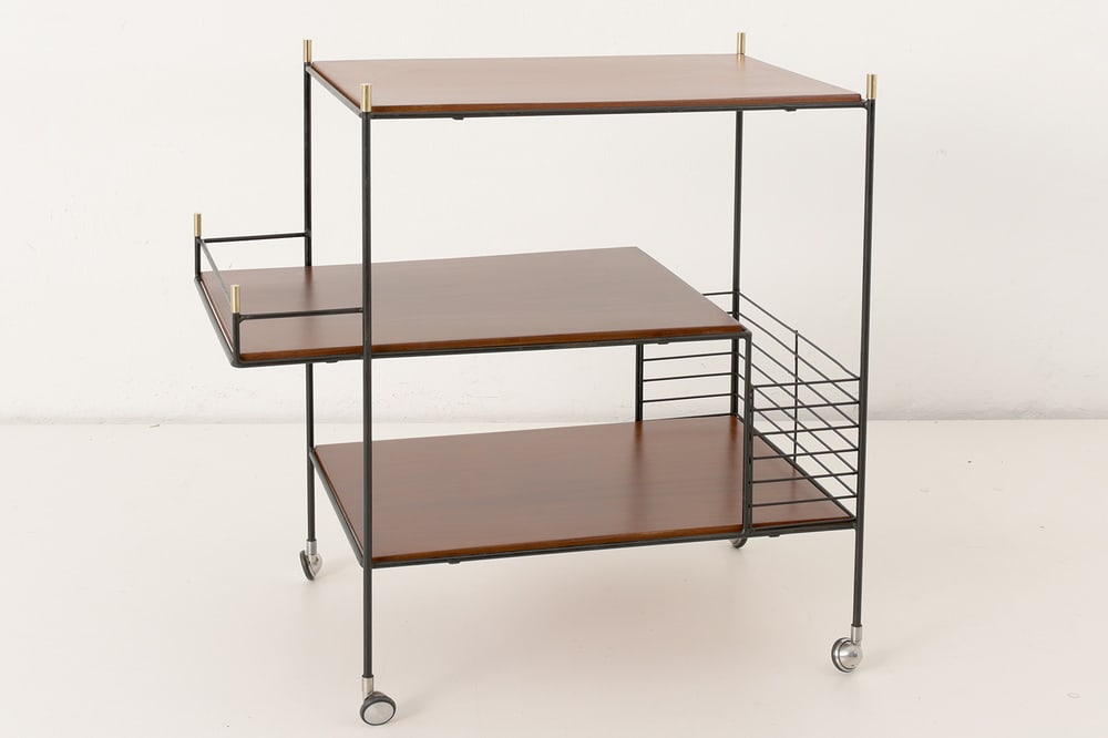 Italian Rosewood Bar Cart, 1960s - 2