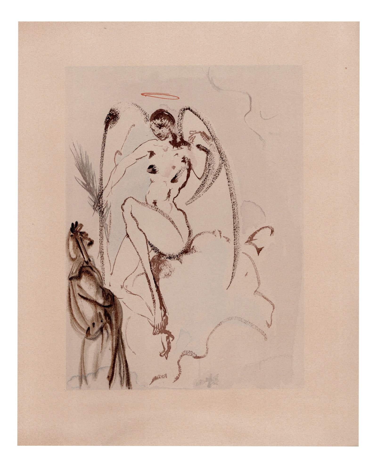 Salvador Dali, The Faithful Angels, 1964, Woodcut (1 of 20)