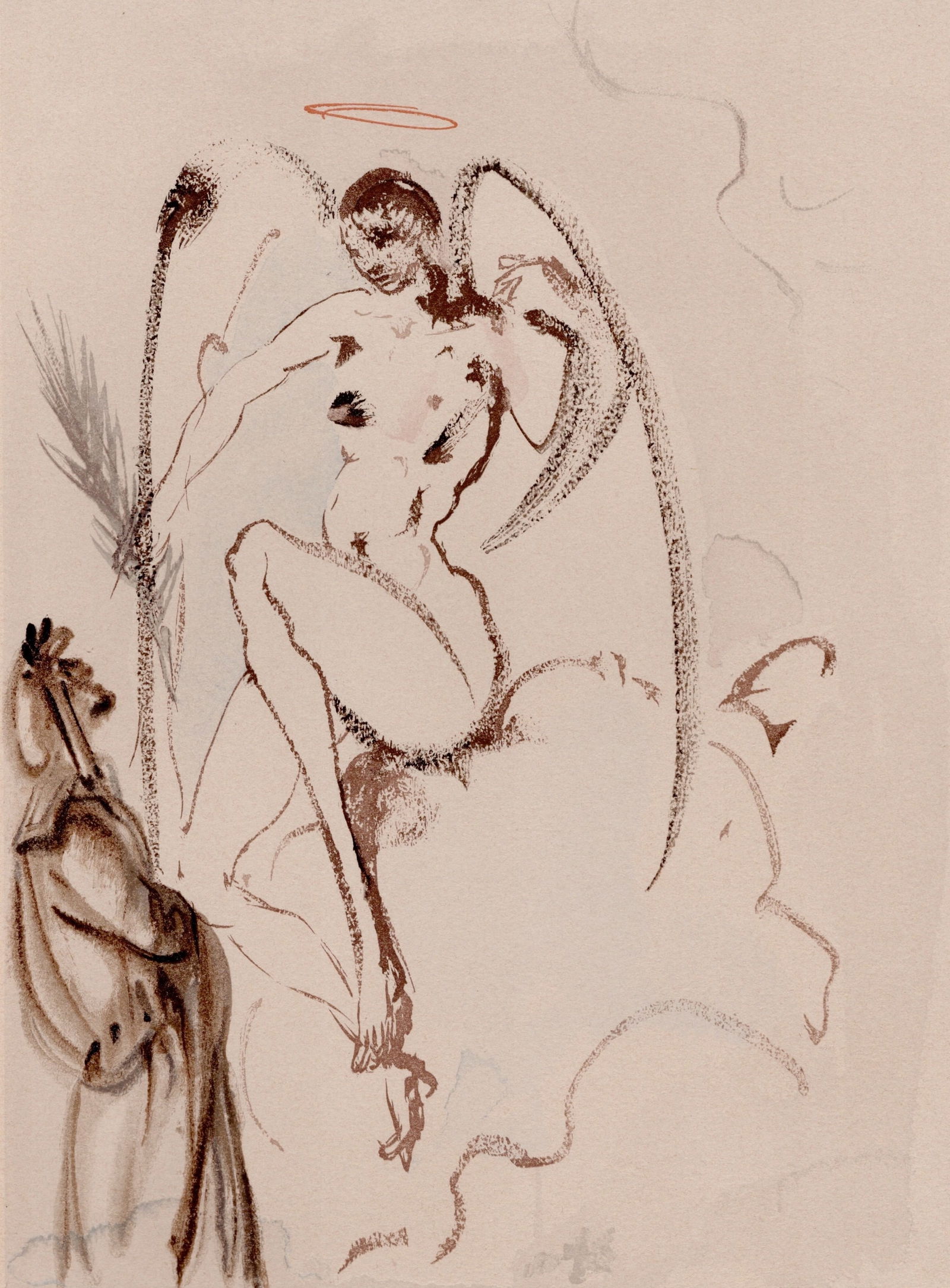 Salvador Dali, The Faithful Angels, 1964, Woodcut - 4