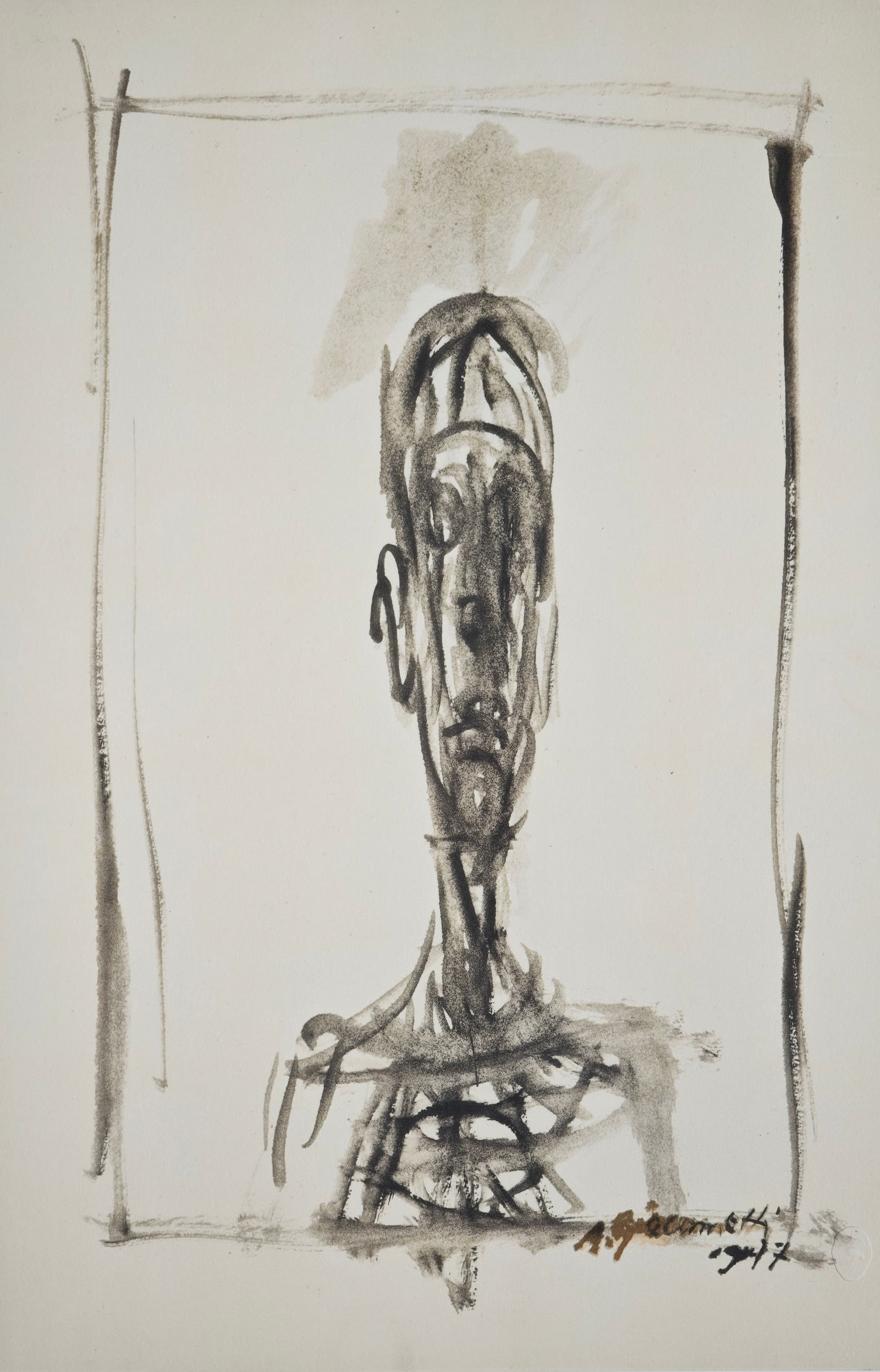 A. Giacometti, Portrait of Diego, 1963, Lithograph - 6