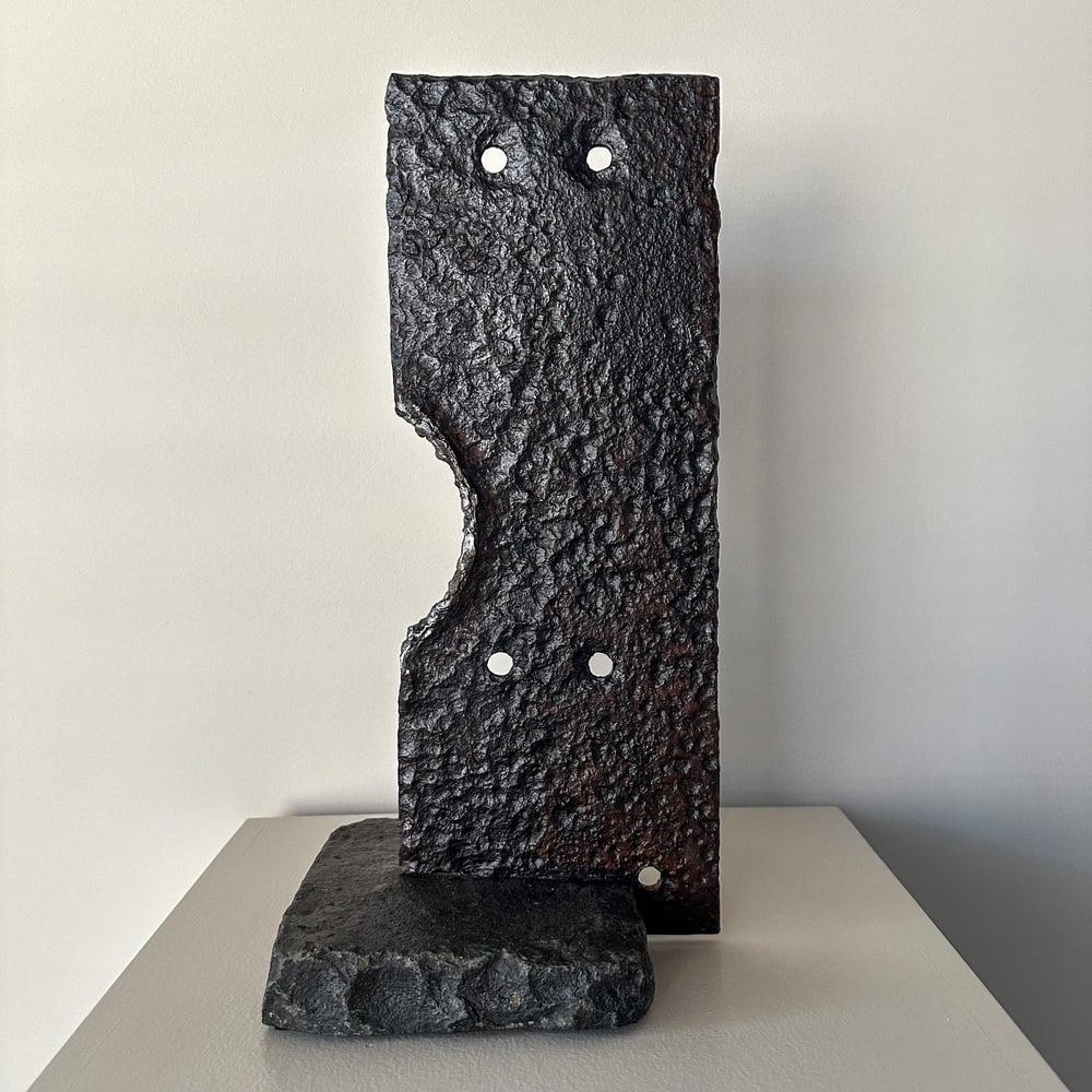 Brutalist Iron & Stone Sculpture - 3