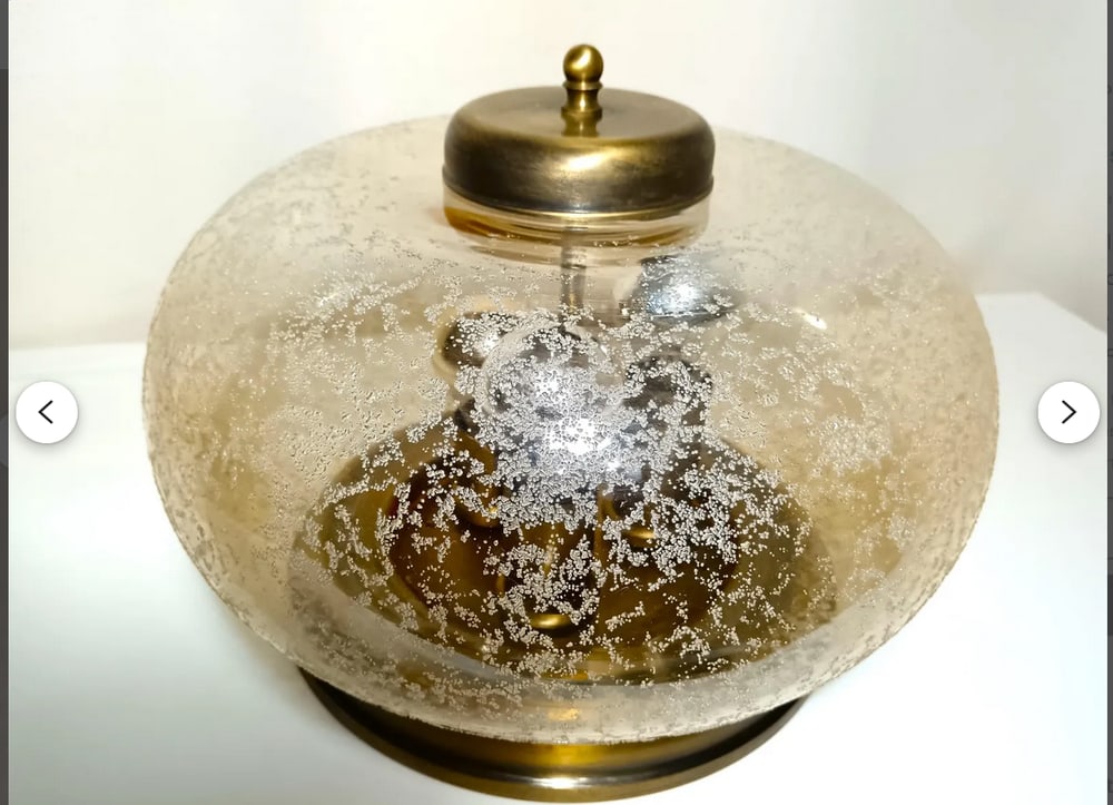 Art Deco Amber Murano Glass Flush Mount, 1970s - 10