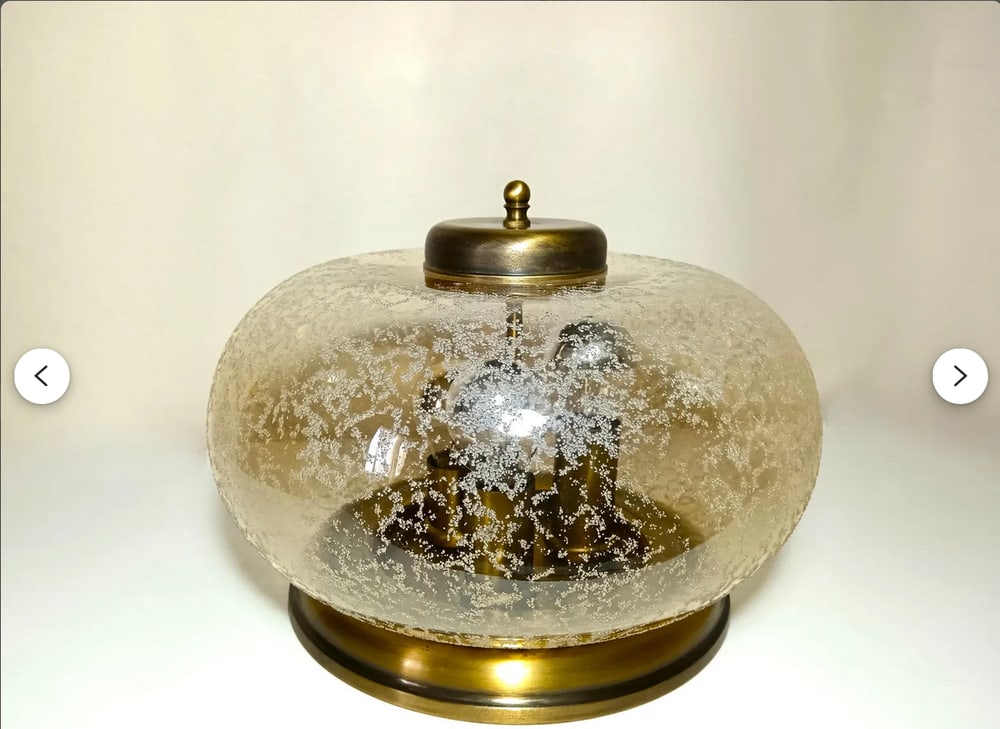 Art Deco Amber Murano Glass Flush Mount, 1970s - 3