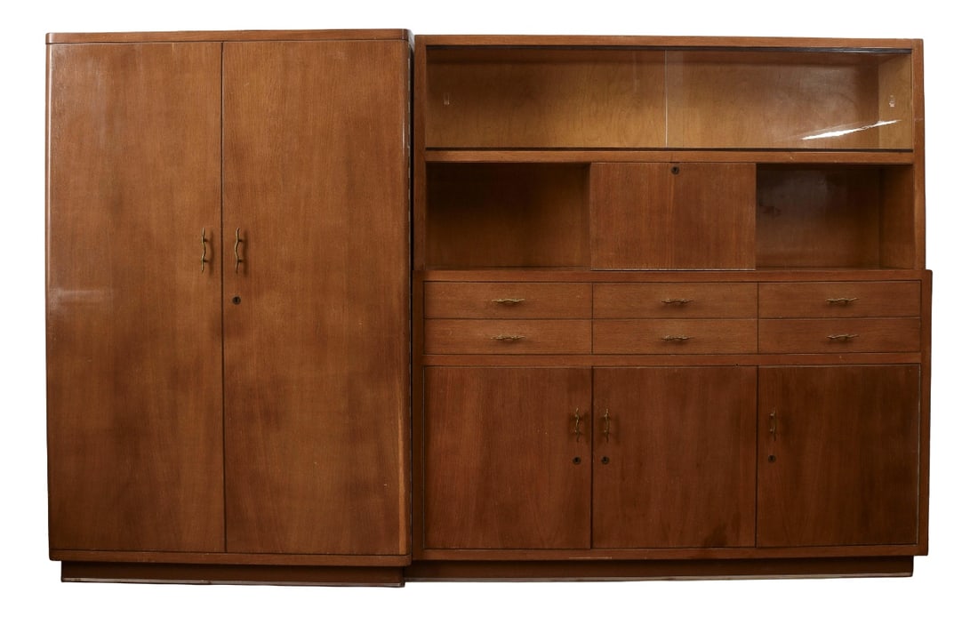 Art Deco Secretaire Bookcase, 1940s - 4