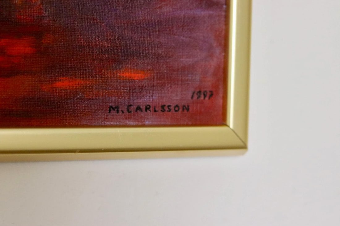 M Carlsson, Poppies, 1990s, Oil, Framed - 2