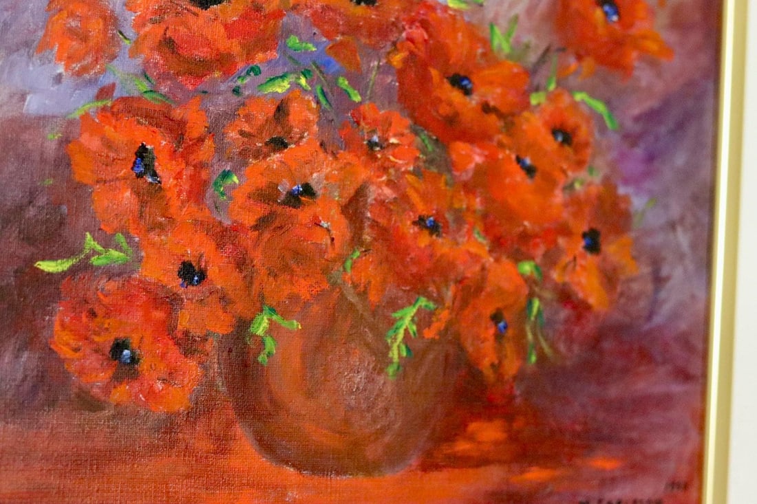 M Carlsson, Poppies, 1990s, Oil, Framed - 5