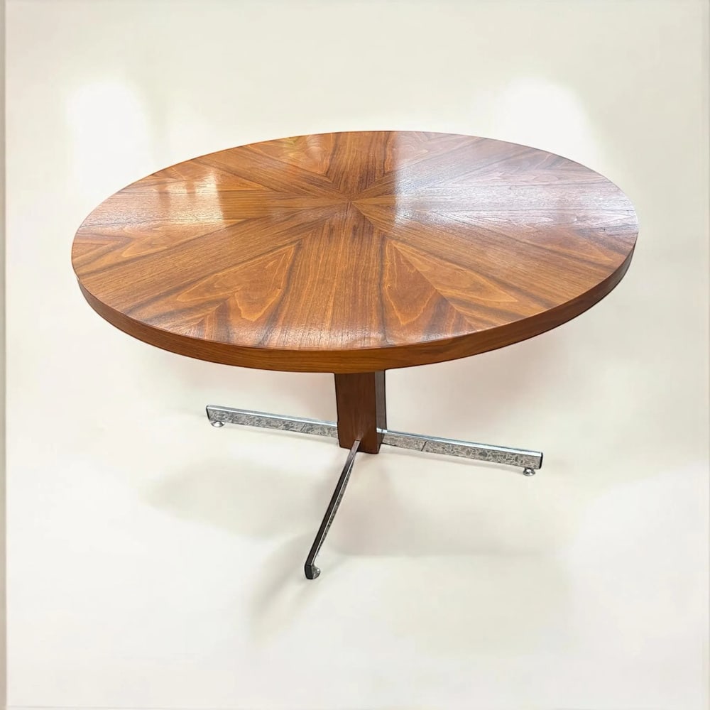 Space Age Coffee Table in Veneered Wood, 1970s - 4