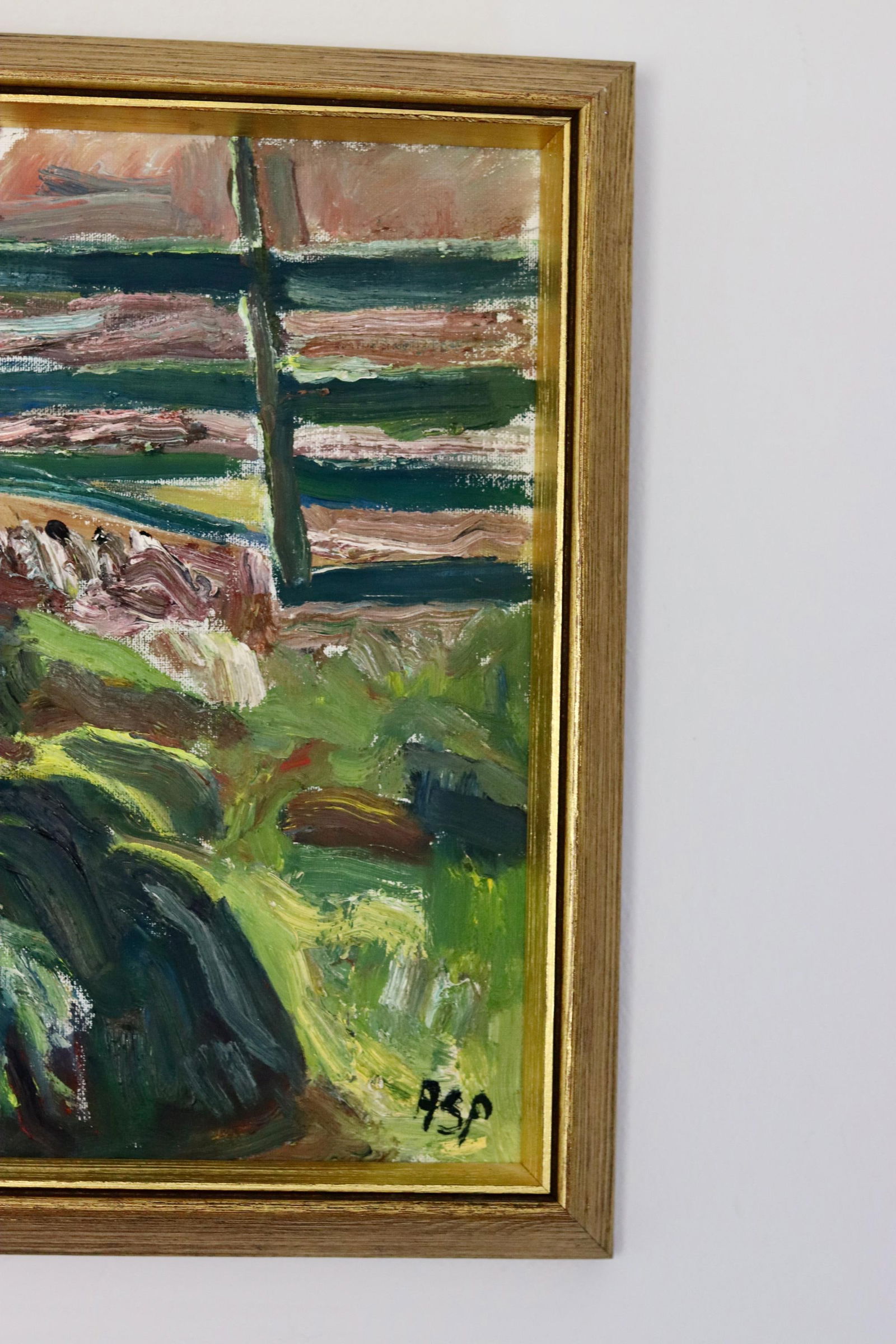 Gösta Asp, By the Fence, 1960s, Oil on Canvas, Framed - 5